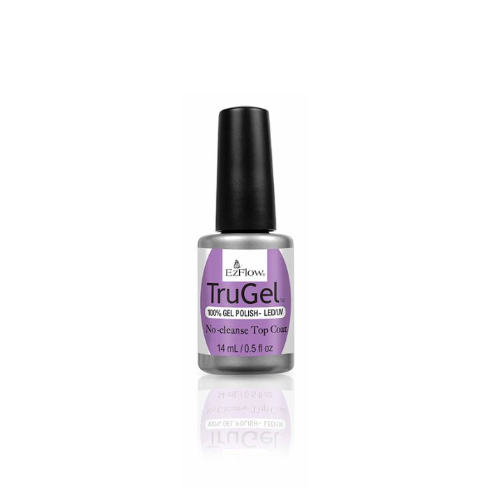 Front side face of  EzFlow TruGel No-Cleanse Top Coat showing its product information & product label