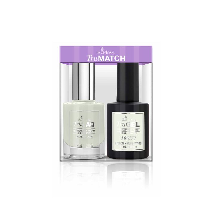 EzFlow TruMatch Color Duos nail polish in their labelled transparent plastic retail packaging