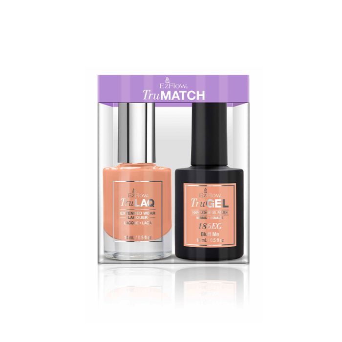 EzFlow TruMatch Color Duos Bluff Me nail polish in their labelled transparent plastic retail packaging