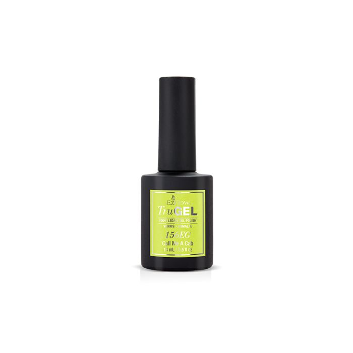 Forward facing 0.5 ounce bottle filled with EzFlow TruGEL Call Me a Cab nail gel polish