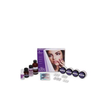 Three-dimensional illustration of EzFlow Pro Acrylic Nail Enhancement Starter Kit , with product individually display