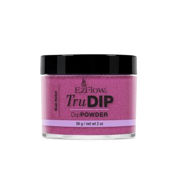 A 2 ounce glass container of EzFlow TruDIP Bad Habit nail dip powder covered with black twist cap