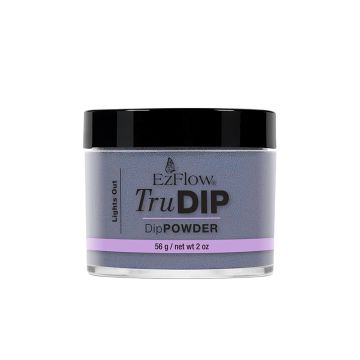 A short 4 ounce glass container of EZFlow TruDIP Lights Out printed with brand & product name