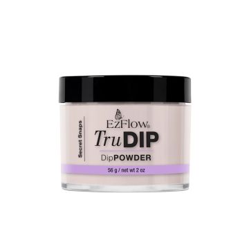 Front side face of EzFlow TruDIP Secret Snaps container showing its black twist cap & print-on product label