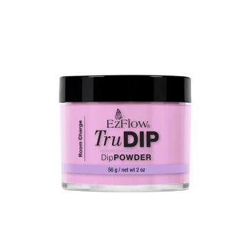 A 2 ounce glass jar filled with EzFlow TruDIP Room Charge nail dip powder