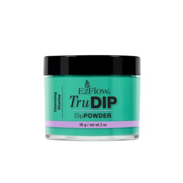 Front view of EzFlow TruDIP Charming Charley nail dip powder in a 2 ounce glass container