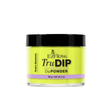 Front view of EZFlow TruDIP That's Bananas 2 ounce glass jar with a print-on product label